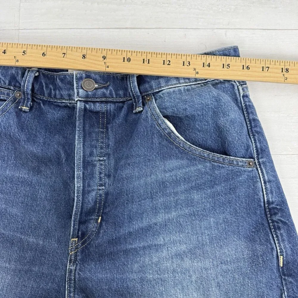 Banana Republic High Rise Rigid Bow Jeans 31 Blue‎ Horseshoe Barrel Leg NO BELT - Picture 13 of 16